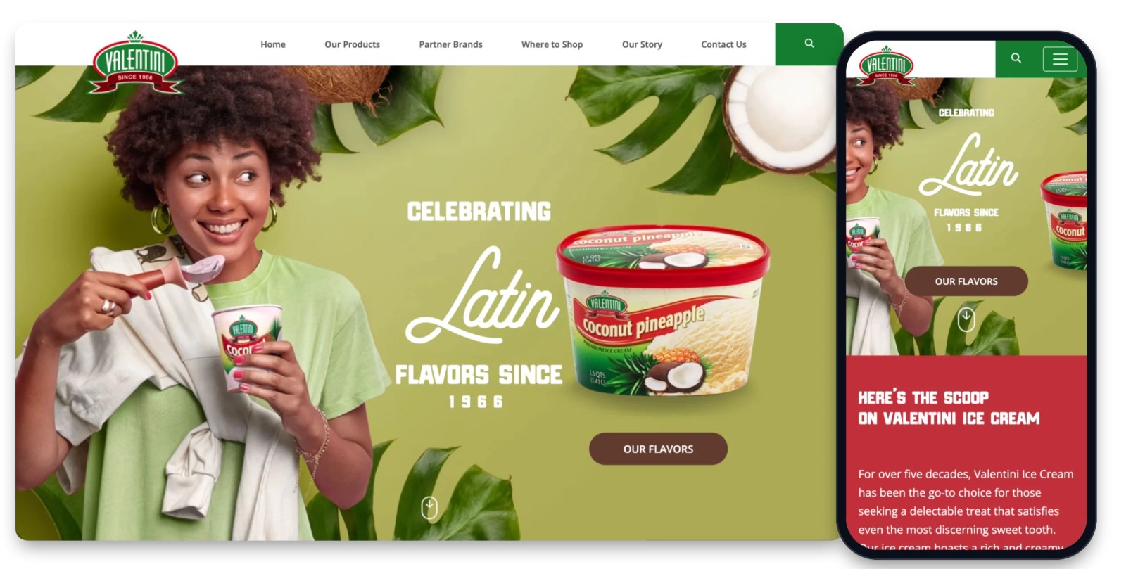 Creative Mindworks Proyecto - Web y envases de helados Valentini