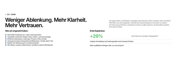 Pixelplan Webdesign Proyecto - KLEIN & PARTNER