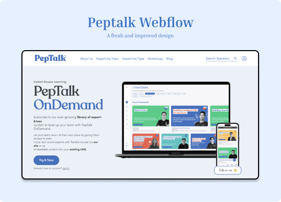 Peptalk para Webflow
