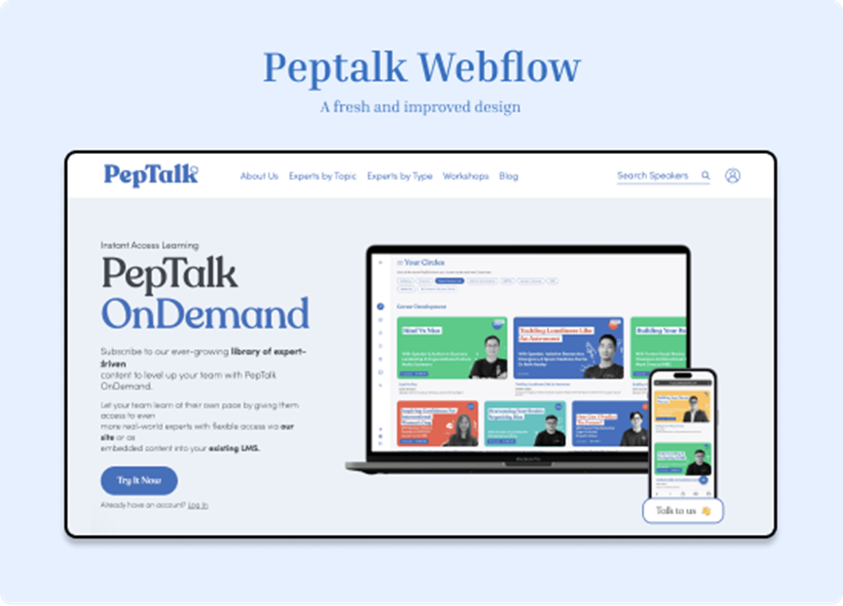 Peptalk para Webflow