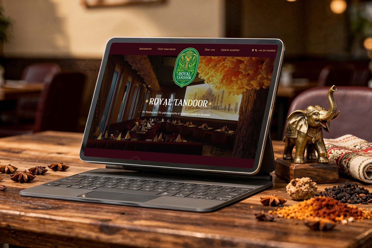 Diseño web: web de restaurante en el puesto número 1 de Google - Indisches Restaurant Royal Tandoor in Rostock