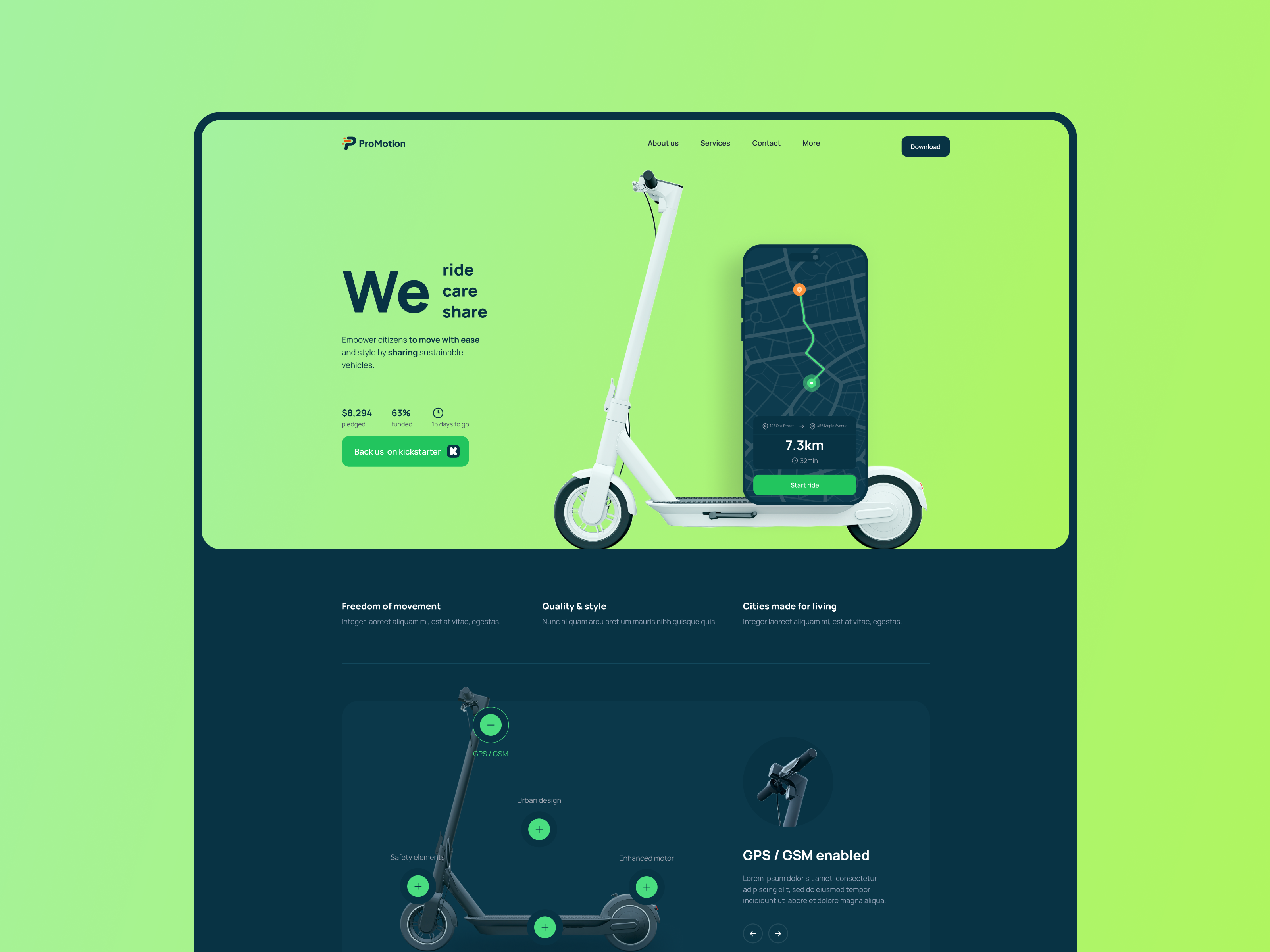 Publicidad, landing page para presentar la app
