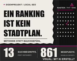 LA AGENCIA Proyecto - SEO local en Braunschweig: 13 términos de búsqueda en una cuadrícula de mapas