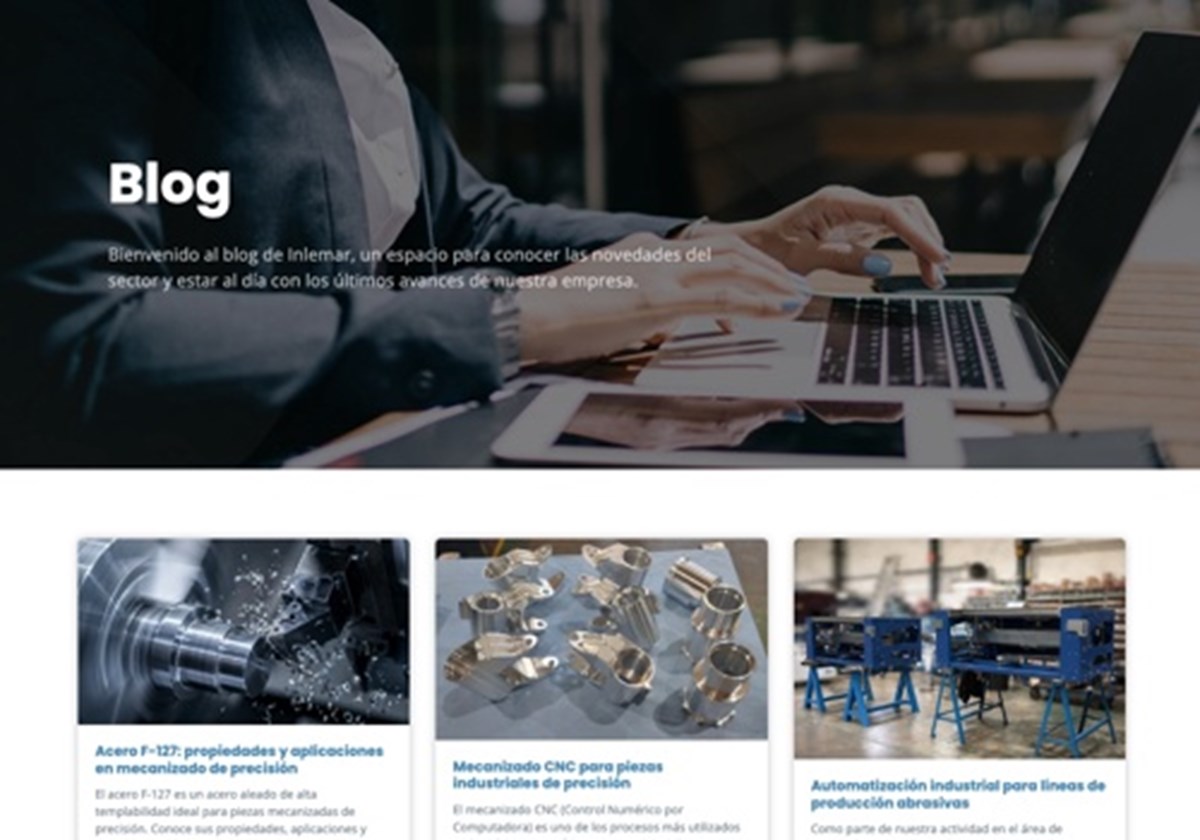 Diseño web Inlemar ingeniería y mecanizados - Inlemar