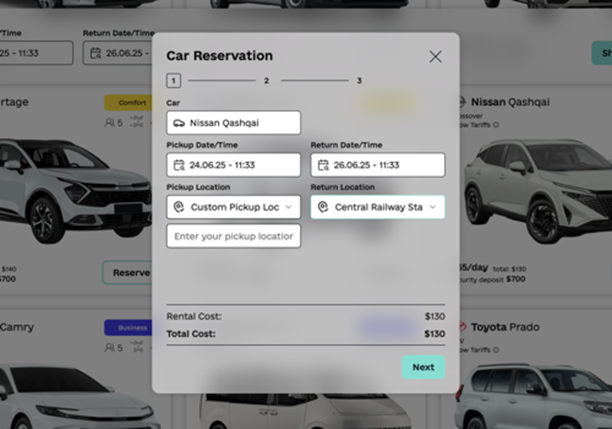 Página web de alquiler de coches - 