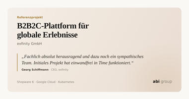 abi group GmbH Proyecto - Plataforma B2B2C para experiencias globales con Shopware 6