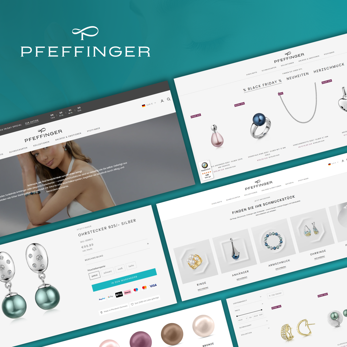 Migración a Shopify y rediseño UX/UI para Pfeffinger Schmuck