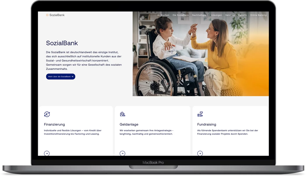 Renovación accesible de la web de SozialBank con TYPO3