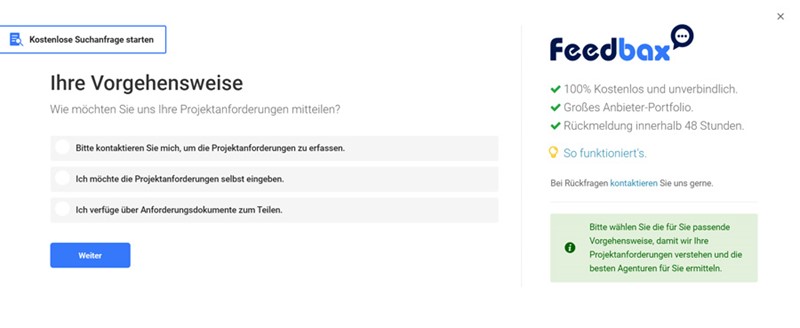 Inicia un proceso de matching gratuito