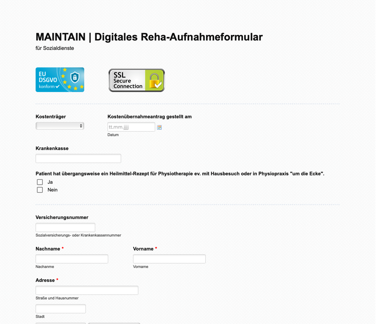 Inscripción digital en centros de rehabilitación en Alemania