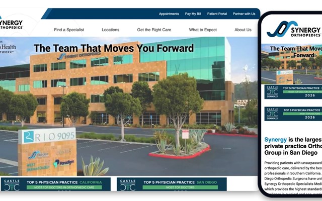 Creative Mindworks Proyecto - Sitio web de Synergy Orthopedics