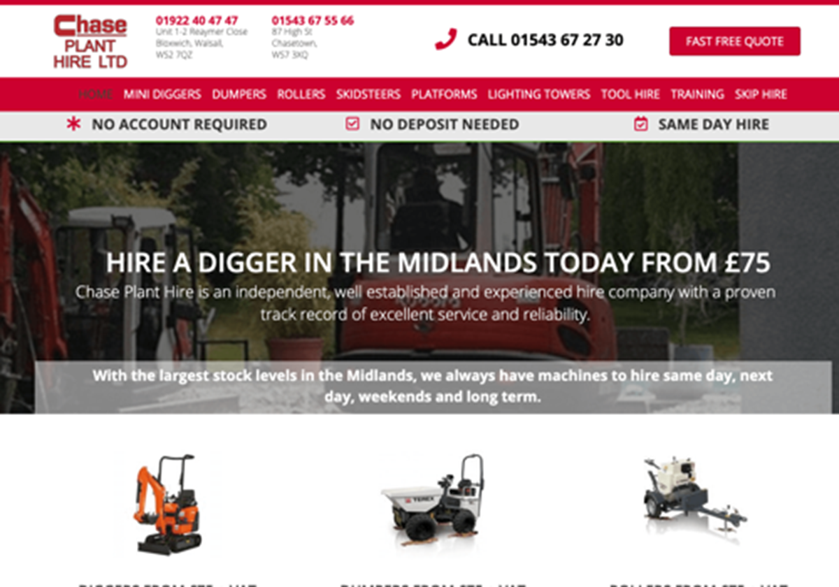 - Chase Plant Hire
