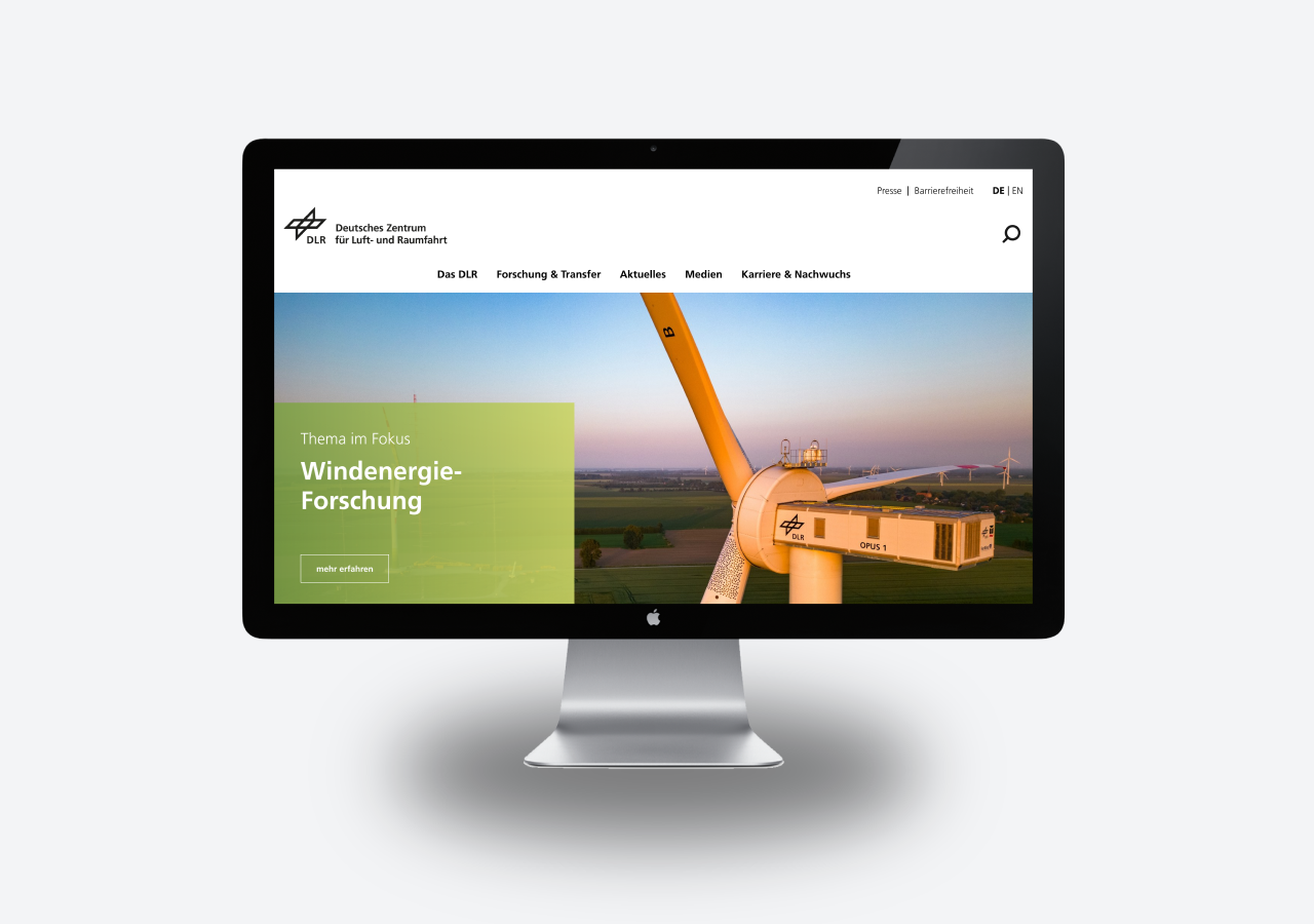 Rediseño web del Centro Aeroespacial Alemán (DLR) 2023