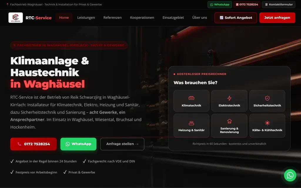 Web corporativa de RTC-Service