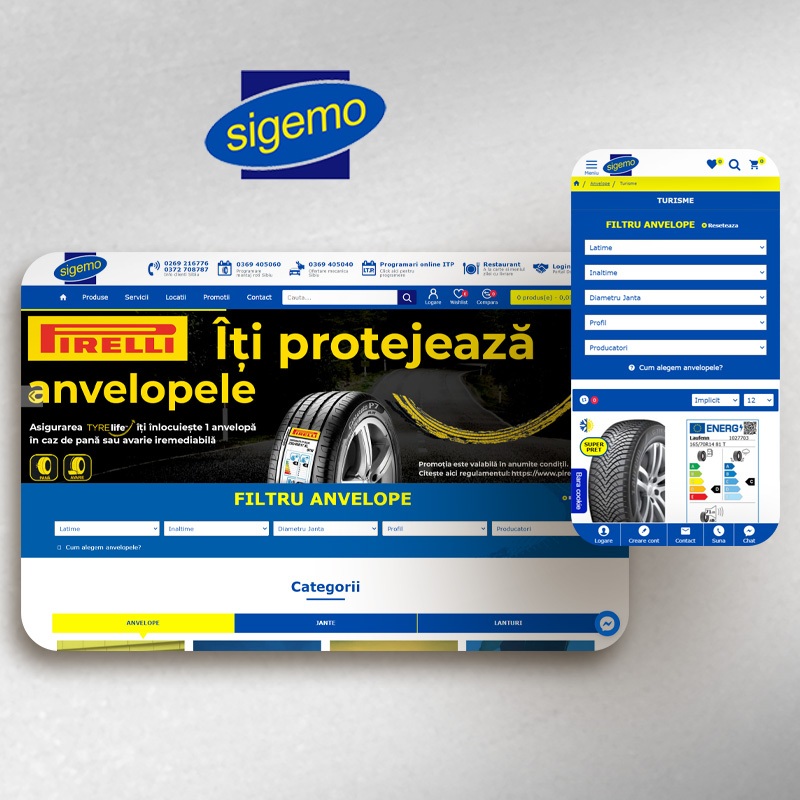 Tienda de neumáticos www.sigemo.ro
