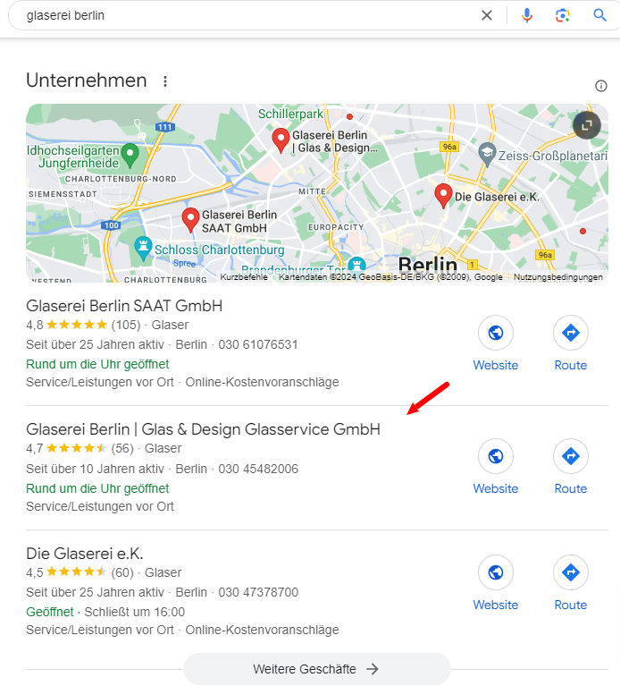 SEO y SEA para glasdesign-berlin.de