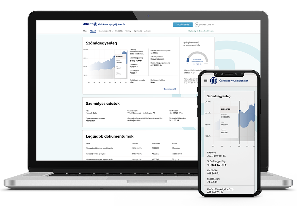Portal de clientes moderno para el fondo de pensiones de Allianz