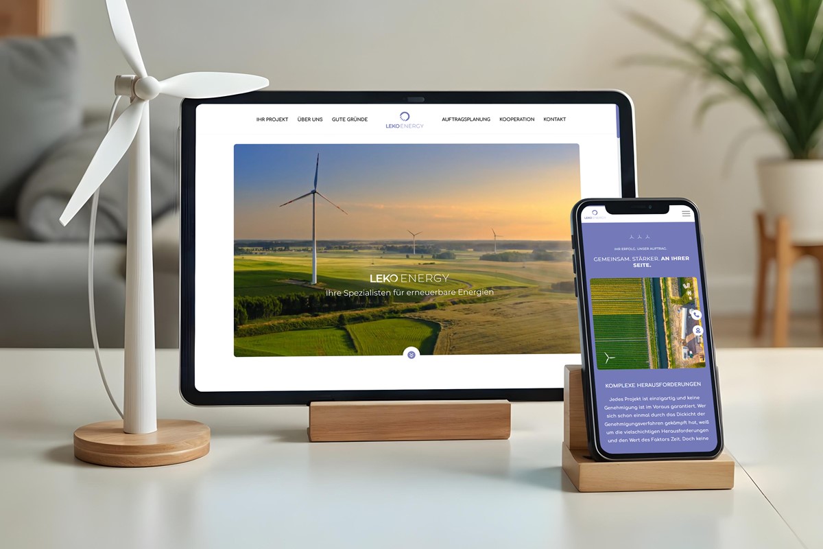 Sitio web moderno con una sólida base SEO para las energías renovables